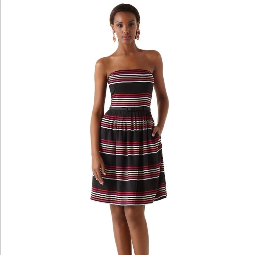 White House Black Market Strapless Striped Dress